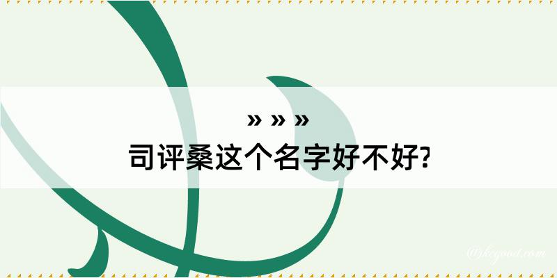 司评桑这个名字好不好?