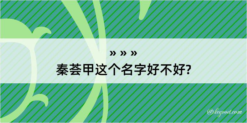 秦荟甲这个名字好不好?