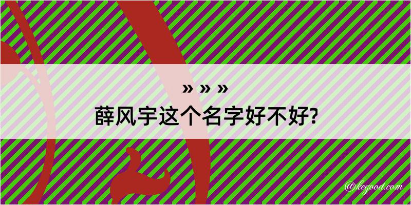 薛风宇这个名字好不好?