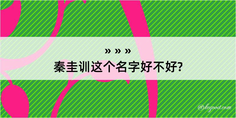 秦圭训这个名字好不好?