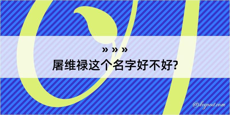 屠维禄这个名字好不好?