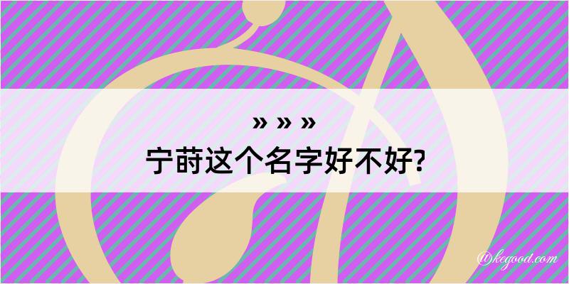 宁莳这个名字好不好?