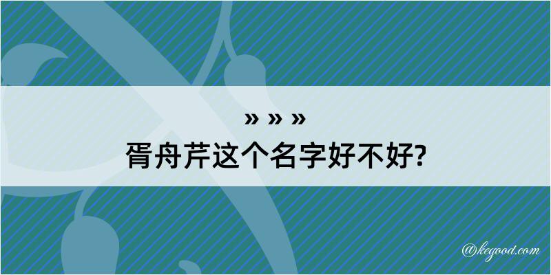 胥舟芹这个名字好不好?