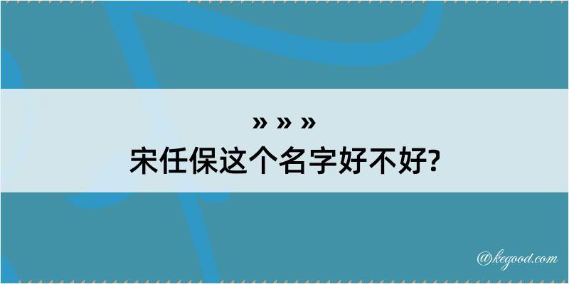 宋任保这个名字好不好?