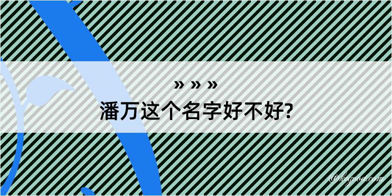 潘万这个名字好不好?