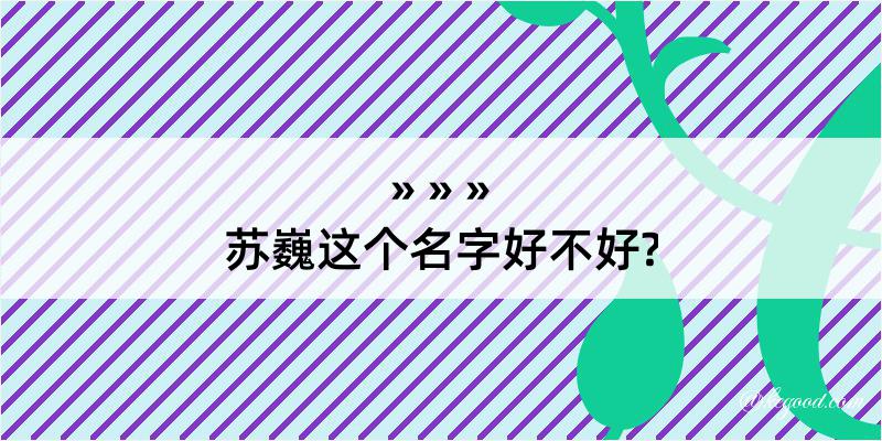 苏巍这个名字好不好?