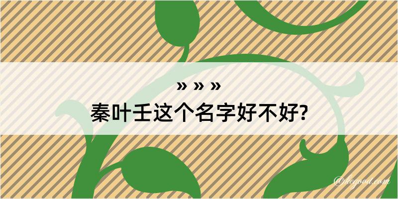 秦叶壬这个名字好不好?