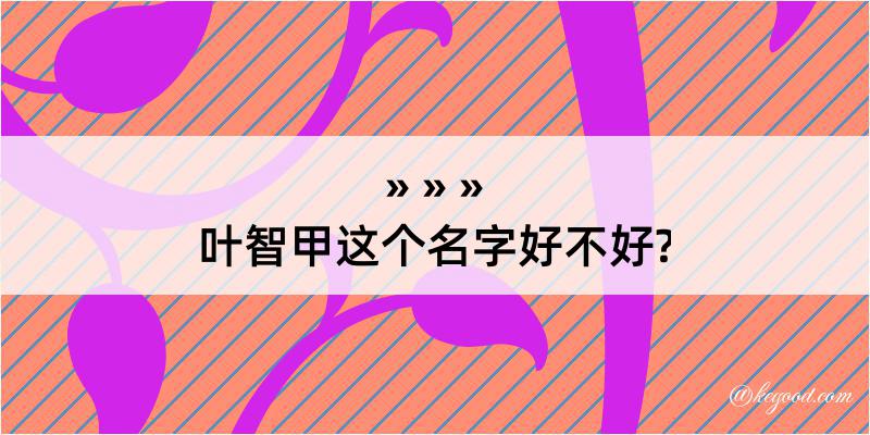 叶智甲这个名字好不好?