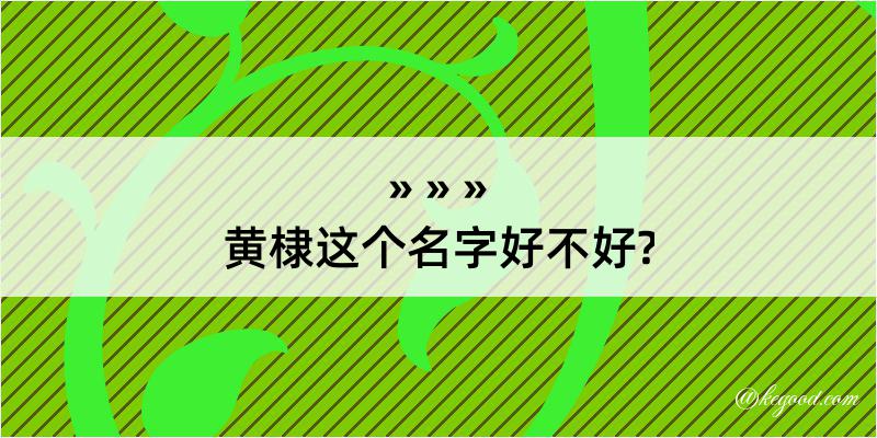 黄棣这个名字好不好?