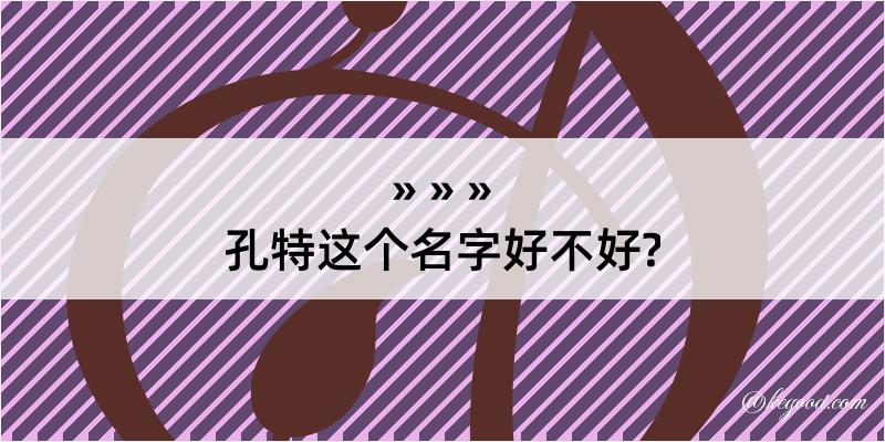 孔特这个名字好不好?