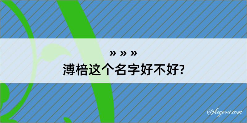 溥棓这个名字好不好?