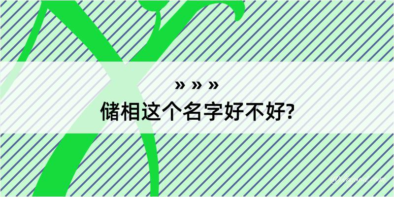 储相这个名字好不好?