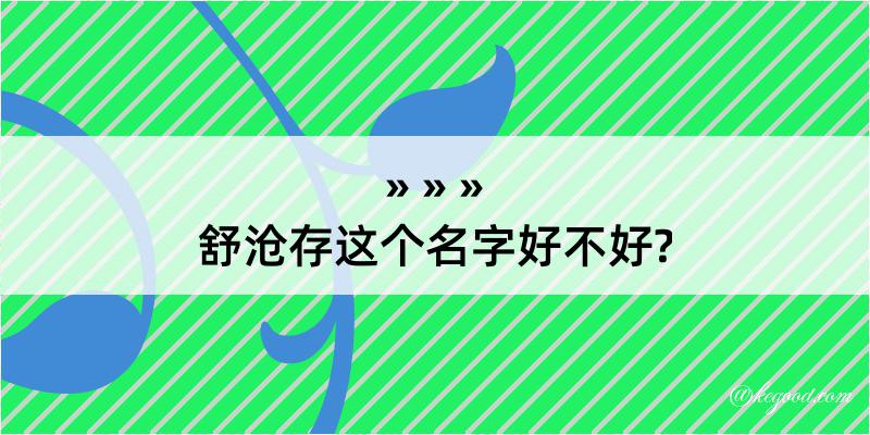 舒沧存这个名字好不好?