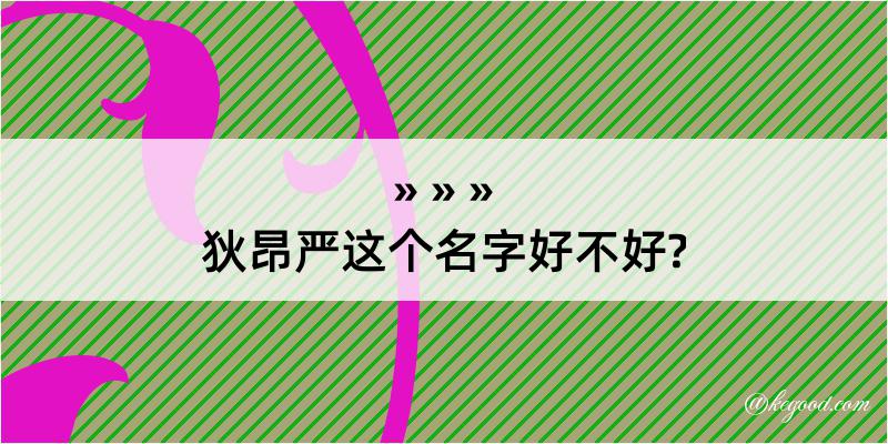 狄昂严这个名字好不好?