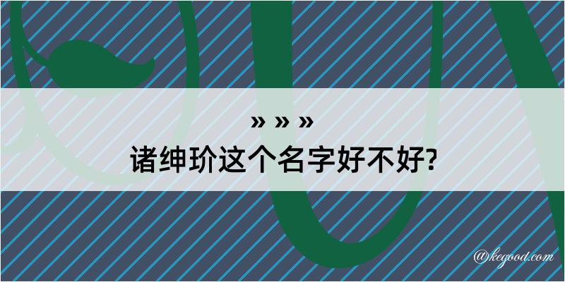 诸绅玠这个名字好不好?