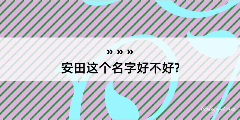 安田这个名字好不好?