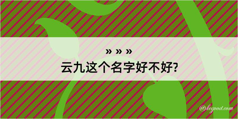 云九这个名字好不好?