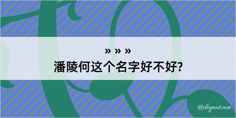 潘陵何这个名字好不好?