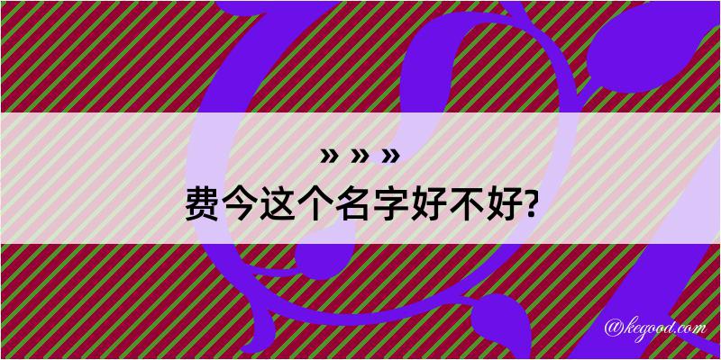 费今这个名字好不好?