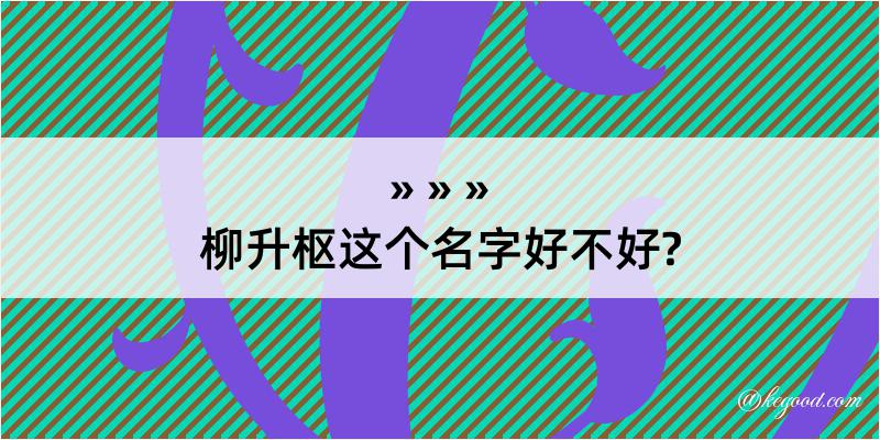 柳升枢这个名字好不好?