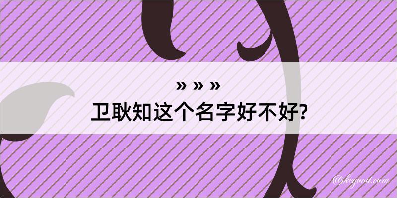 卫耿知这个名字好不好?