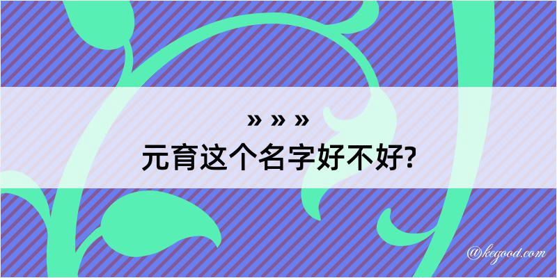 元育这个名字好不好?