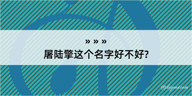 屠陆擎这个名字好不好?