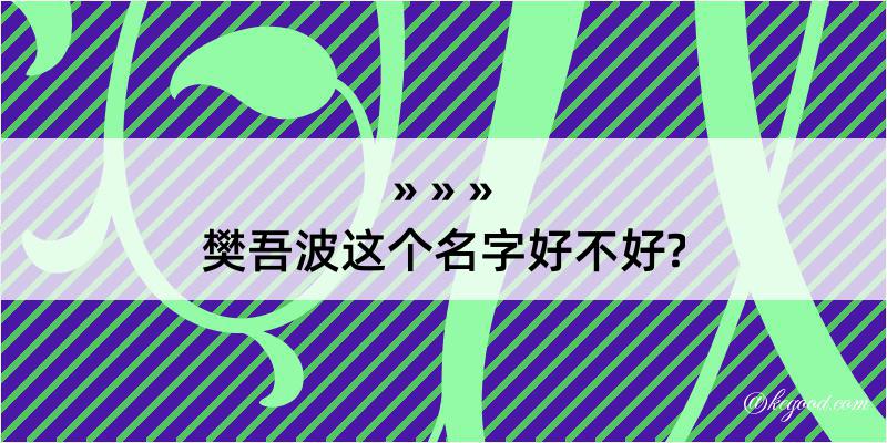 樊吾波这个名字好不好?