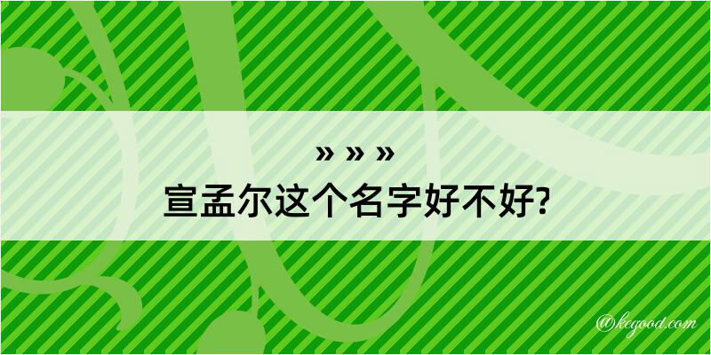 宣孟尔这个名字好不好?