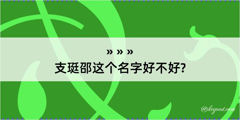 支珽邵这个名字好不好?