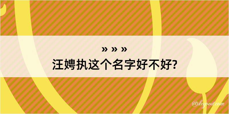 汪娉执这个名字好不好?