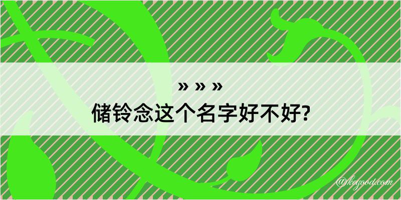 储铃念这个名字好不好?