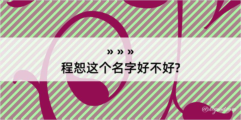 程恕这个名字好不好?