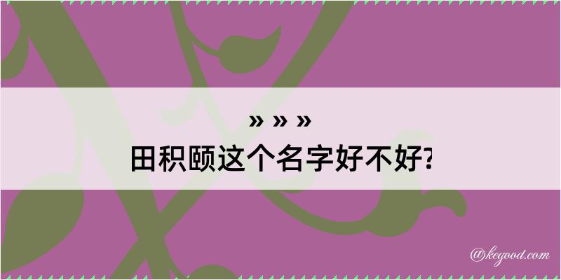 田积颐这个名字好不好?