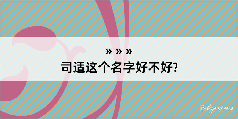 司适这个名字好不好?