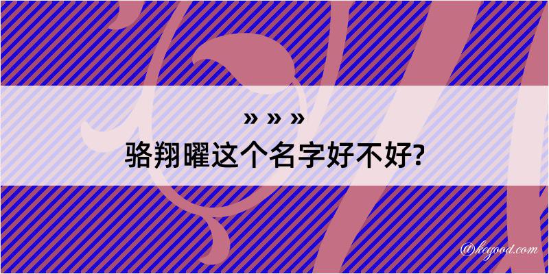 骆翔曜这个名字好不好?