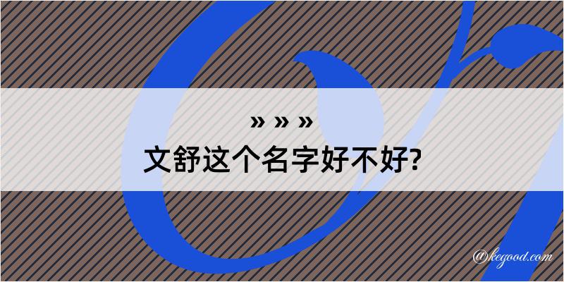 文舒这个名字好不好?