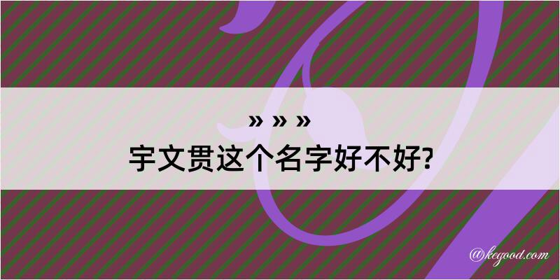 宇文贯这个名字好不好?