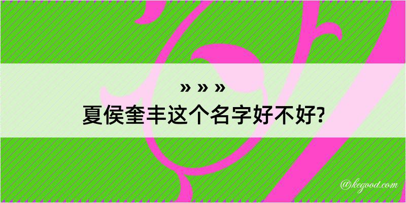 夏侯奎丰这个名字好不好?