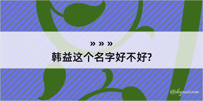 韩益这个名字好不好?