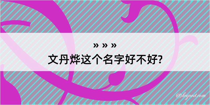 文丹烨这个名字好不好?