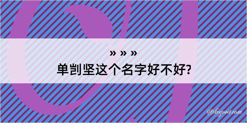 单剀坚这个名字好不好?