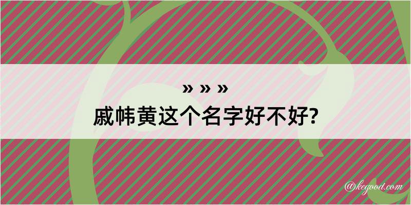 戚帏黄这个名字好不好?