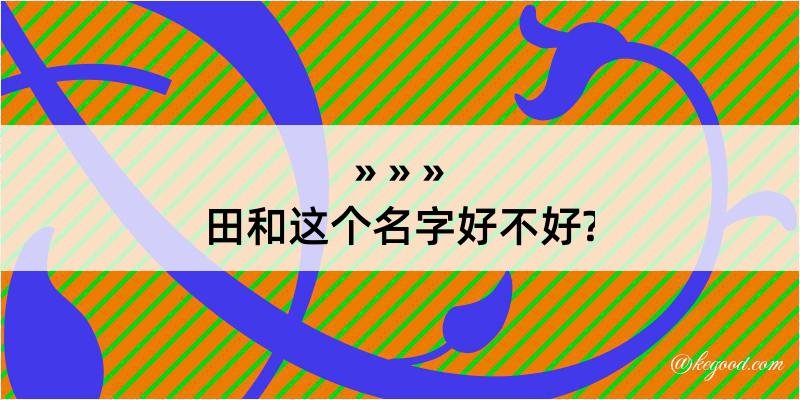 田和这个名字好不好?