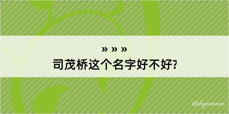 司茂桥这个名字好不好?