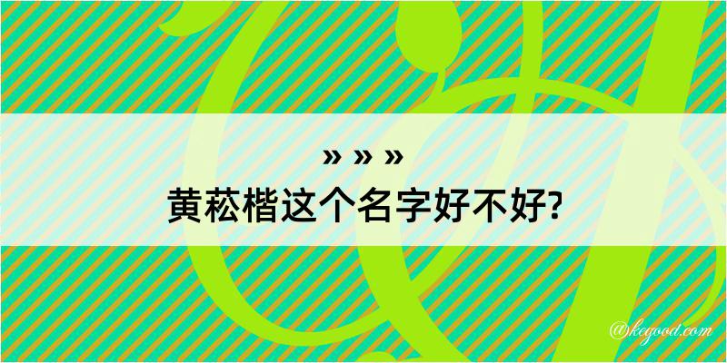 黄菘楷这个名字好不好?