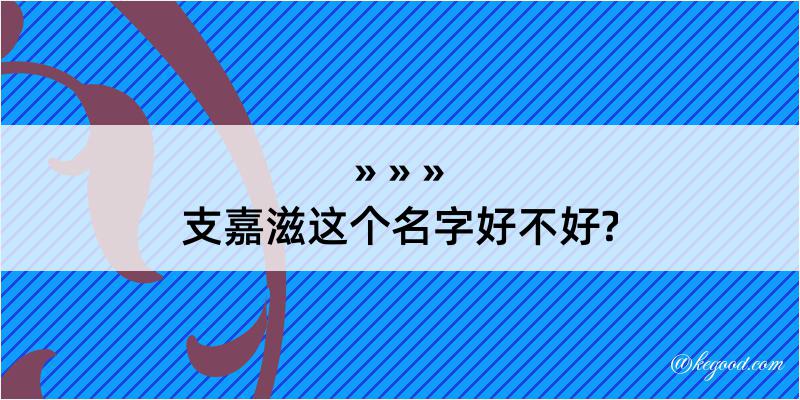 支嘉滋这个名字好不好?