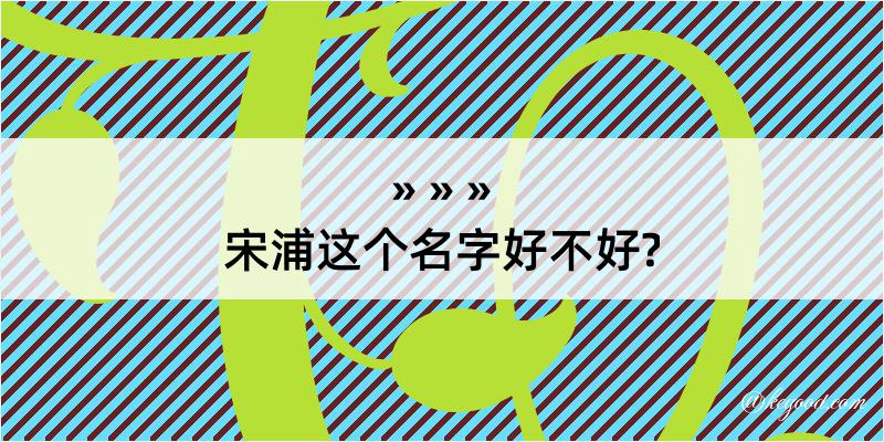 宋浦这个名字好不好?