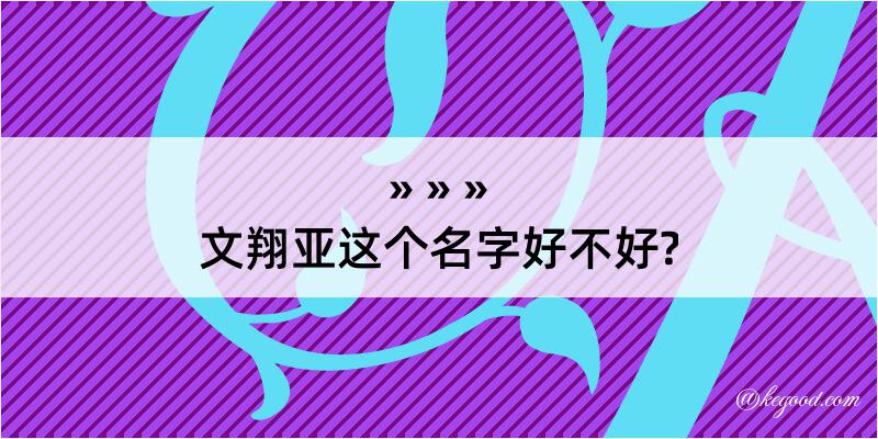 文翔亚这个名字好不好?