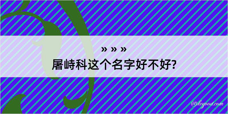 屠峙科这个名字好不好?